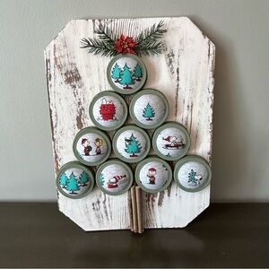 Peanuts Fleece Mason Jar Lid Christmas Tree Wall Decor